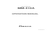 WELD TESTER MM-410A...MM-410A Contents 1 Thank you for your purchase of the Amada Miyachi Weld Tester MM-410A.Please read this manual carefully to ensure correct use. Keep the manual