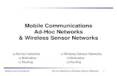 Mobile Communications Ad -Hoc Networks & Wireless Sensor … · 2011. 5. 29. · FSR Fisheye State Routing. z. OLSR Optimised Link State Routing Protocol. z. TBRPF Topology Broadcast