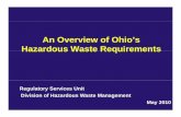 An Overview of Ohio’s Hazardous Waste RequirementsHazardous Waste …epa.ohio.gov/Portals/41/ca_conference/10/Hazardous Waste... · 2010. 8. 24. · An Overview of Ohio’s Hazardous