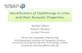 Identification of Diphthongs in Urdu and their Acoustic Properties of... · Identification of Diphthongs in Urdu and their Acoustic Properties Rashida Bhatti Benazir Mumtaz Sarmad