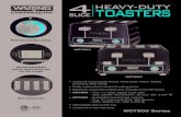 4 TOASTERS SLICE - Waring Commercial Products® · 2018. 3. 1. · WCT805 240 Volt, 50/60 Hz 2700 cETLus, NSF (4) 1¹/8" NEMA 6-15P 380 16.55 10.5" x 11.875" x 9" 5 Feet Limited 1