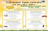 Join us every Wednesday in July for our Summer Day Camps. You …€¦ · * Bring your own sack lunch or order a Picnic Lunch Box from Meals on Wheels Café DIY camp Day 'Wednesday,