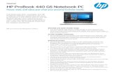 HP ProBook 440 G6 Notebook PC · 2019. 2. 26. · Data sheet | HP ProBook 440 G6 Notebook PC HP recommends Windows 10 Pro. HP ProBook 440 G6 Notebook PC Access o ries a n d se r v