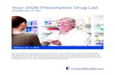2019 Prescription Drug List - Advantage Four-Tier · Drugs by category..... 10 Analgesics Drugs for Pain ... select the most cost-effective prescription medications. This guide tells