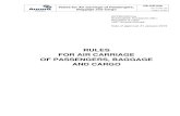 RULES FOR AIR CARRIAGE OF PASSENGERS, BAGGAGE AND … · Baggage and Cargo DP-GD-028 Ed. 01 Rev. 03 2 of 107 Contents APPROVED 2 Terms, definitions, abbreviations 5 Section I. General