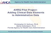AHRQ Pilot Project: Adding Clinical Data Elements to ... · Agency for Health Care Administration Florida Center for Health Information and Policy Analysis AHRQ Pilot Project: Adding