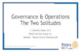 Governance & Operations The Two Solitudes · Governance & Operations The Two Solitudes J. Cameron Nolan, B.A. Nolan Services Group Inc. Member –Rotary Club of Hamilton AM PETS Training