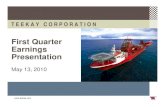 First Quarter Earnings Presentation · 3 First Quarter Highlights fAdjusted net loss attributable to Teekay of $3.9m, or $0.05 per share (1), improved from $0.45 per share loss in