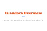 Islandora Overview - CANARIE€¦ · Drupal 7 Solr Fedora 3 Solution Packs. Drupal You Are Here. Drupal is... open Content Management Framework ... The ability to index and search