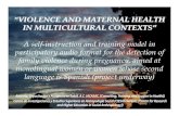 “VIOLENCE AND MATERNAL HEALTH IN MULTICULTURAL … · “VIOLENCE AND MATERNAL HEALTH IN MULTICULTURAL CONTEXTS” A self-instruction and training model in participatory audio format