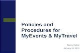Policies and Procedures for MyEvents & MyTravelacademicaffairs.ucsd.edu/_files/resource-admin/... · hosting) HOSTING Guests, Functions • Donor, donor cultivation ... actuals against