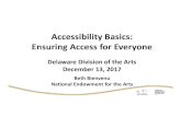 New Accessibility Basics: Ensuring Access for Everyone · 2017. 12. 14. · NEA Office of Accessibility ... Cleveland, OH. Disability in the United States • People with disabilities