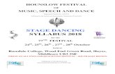 STAGE DANCING SYLLABUS 2018 - hounslowfestival.org Dancing 2018.pdf · The Hounslow Festival of Music, Speech and Dance is a competitive festival with classes for all ages and abilities