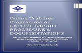 Online Training Programme on - niesbud.nic.in · 8 P’s of Intl Mktg, PLC curve, SWOT, PESTEL, Portor’s Five Forces Law relating to sending free samples. Incoterms (FOB,C&F, CIF…..DDP)