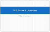WB School Libraries - West Branch High School School Libraries.pdf · Ebooks FollettShelf Ebooks Nonpurchased by our district This is an economical delivery platform and can grow.