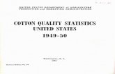 I11MII1&IRll[ - TTU · Cotton Quality Statistics, United States 1949-50 This report contains information on the quality of cotton ginned during the 1949-50 season, and on the quality
