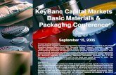 KeyBanc Capital Markets Basic Materials & Packaging Conference · 2015. 12. 23. · equivalent GAAP data. All non-GAAP data in the presentation are indicated by footnotes. Tables