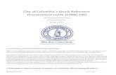 City of Columbia s Quick Reference Procurement Guide (CDBG-DR) · 2018. 2. 19. · Procurement Regulations, SC Procurement Code, CFR 200, Uniform Rules set forth in C.F.R. 200.317-326