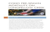 Coho Pre-spawn Mortality on Longfellow Creek · girth was 30cm. All necropsied coho were from hatchery stock. The coho salmon necropsied this year had a larger average body size than