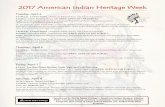 2017 American Indian Heritage Week - North Idaho College · 2017. 3. 24. · 2017 American Indian Heritage Week Tuesday, April 4 1-2:30 p.m. Lecture Series: “American Indian Voices: