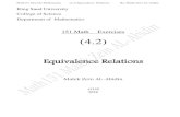 Equivalence Relations - KSUfac.ksu.edu.sa/sites/default/files/4.2equivalence_relations.pdf · THEOREM 2 Let R be an equivalence relation on a set S. Then the equivalence classes of