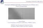 Transport Measurements of Electrons on Helium at a Point …lyon/Electrons-on-Helium-Workshop/... · 2010. 5. 23. · Electrons on Helium At low temperatures (< ~1 K), we expect the