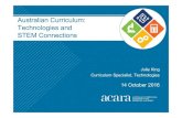 Australian Curriculum: Technologies and STEM Connections Curriculum Techn… · integrated STEM projects with Year 9/10 students featuring high levels of collaboration between Science,