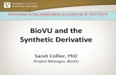 BioVU and the Synthetic Derivative · BioVU VANTAGE Vanderbilt Technologies for Advanced Genomics VANGARD Vanderbilt Technologies for Advanced Genomics Analysis and Research Design