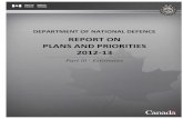 REPORT ON PLANS AND PRIORITIES 2012 13 - ETH Z Defence RPP … · The Department of National Defence Report on Plans and Priorities contains links to third party sites. These links