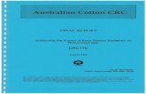 Australian Cotton CRC Final report… · Scholarship Final Report to the CRC and have been published in the Australian Journal of Entomology. Comparison of the beat sheet method with