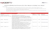 Vulnerability Summary for the Week of May 12, 2014 Summary for the... · Vulnerability Summary for the Week of May 12, 2014 Please Note: • The vulnerabilities are cattegorized by