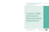 Issued March 2004 Census 2000 Alternative Questionnaire … · 2004. 4. 15. · Census 2000 Synthesis Report No.17 TR-17 Issued March 2004 Census 2000 Alternative Questionnaire Experiment