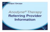 Anodyne Therapy Referring Provider Information...MIRE® Pain Reduction vs. Placebo* 17.4% Pain Reduction 55.8% Pain Reduction P