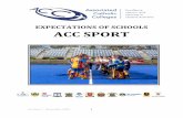 EXPECTATIONS OF SCHOOLS IN ACC SPORT · 2019. 12. 2. · This information package provides schools with a clear set of expectations, so that the sporting experience for all involved