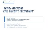 LEGAL REFORM FOR ENERGY EFFICIENCY · 2nd NEEAP >> development, monitoring Public Sector EE Procurement >> review, identify good practices, disseminate results ESCOs and energy services
