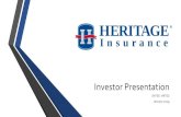 Investor Presentation - Investors – Heritage Insurance/media/Files/H/Heritage-IR/... · 2016 2015 2017 2018 Acquired BRC Restoration Specialists, a FL‐based provider of restoration