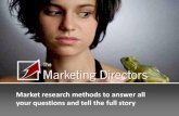 The Marketing Directors · and shape stronger marketing or brand strategies … Marketing objectives Positioning strategy Determines what we want to achieve (customers and products/services)
