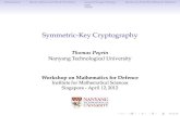 Symmetric-Key Cryptography...Symmetric-key cryptography: Two users A and B share the same secret key. A sends an encrypted message to B using its secret key, B deciphers using the