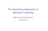 The Boosting Approach to Machine Learning10715-f18/lectures/boosting-2018.pdfAdaboost (Adaptive Boosting) • For t=1,2, … ,T • Construct 𝐃𝐭 on {𝐱 , …, 𝒙𝐦• Run