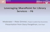 New Leveraging SharePoint for Library Services - F6ilta.personifycloud.com/webfiles/productfiles/2021139/... · 2014. 7. 16. · Leveraging SharePoint for Library Services - F6 Moderator