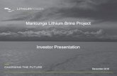 Maricunga Lithium Brine Project · 2017. 9. 6. · project areas are close to critical road, rail, ... the Chilean Mining Code of 1932, which allows immediate exploitation of lithium.