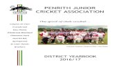 PENRITH JUNIOR CRICKET ASSOCIATION PJCA District... · 2017. 4. 29. · Cover Page: This season’s U16 competition typifies club cricket at it’s best, the same six teams; Glenmore