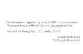 Government spending and public procurement: Transparency ... · High level of perceived corruption (CPI, WB) – most vulnerable government activity Politization of public administration