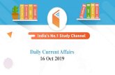 Daily Current Affairs 16 Oct 2019 - WiFiStudy.com...Daily Current Affairs 16 Oct 2019 World Standards Day is observed every year on _____. व श वम नकव सहरस ल_____