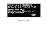 Transportation Development Act - AC Transitactransit.org/wp-content/uploads/board_memos/34ed2e.pdf · TDA BOOK 2003 UPDATE BY: DIVISION OF MASS TRANSPORTATION Transportation Development