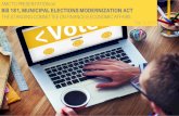 AMCTO PRESENTATION on Bill 181, MUNICIPAL ELECTIONS … · 2016. 5. 13. · AMCTO PRESENTATION on Bill 181, MUNICIPAL ELECTIONS MODERNIZATION ACT THE STANDING COMMITTEE ON FINANCE
