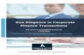 Due Diligence in Corporate Finance Transactions€¦ · Due diligence from the target’s perspective; managing the subject of the investigation The key areas of due diligence An