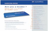 Are you a leader? - Eurofins Scientific · 2017. 7. 7. · 3. Create positive tension to get the most out of people 4. Systematically recognise high performance EMPOWER Empower &