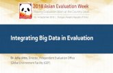 Integrating Big Data in Evaluation · Integrating Big Data in Evaluation Dr. Juha Uitto, Director, Independent Evaluation Office Global Environment Facility (GEF) 2018 Asian Evaluation