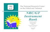 NRC/GT Instrument Bank - The National Research Center on ......Instrument Bank NRC G/T Catharine F. de Wet E. Jean Gubbins Siamak Vahidi Editors University of Connecticut Storrs, Connecticut